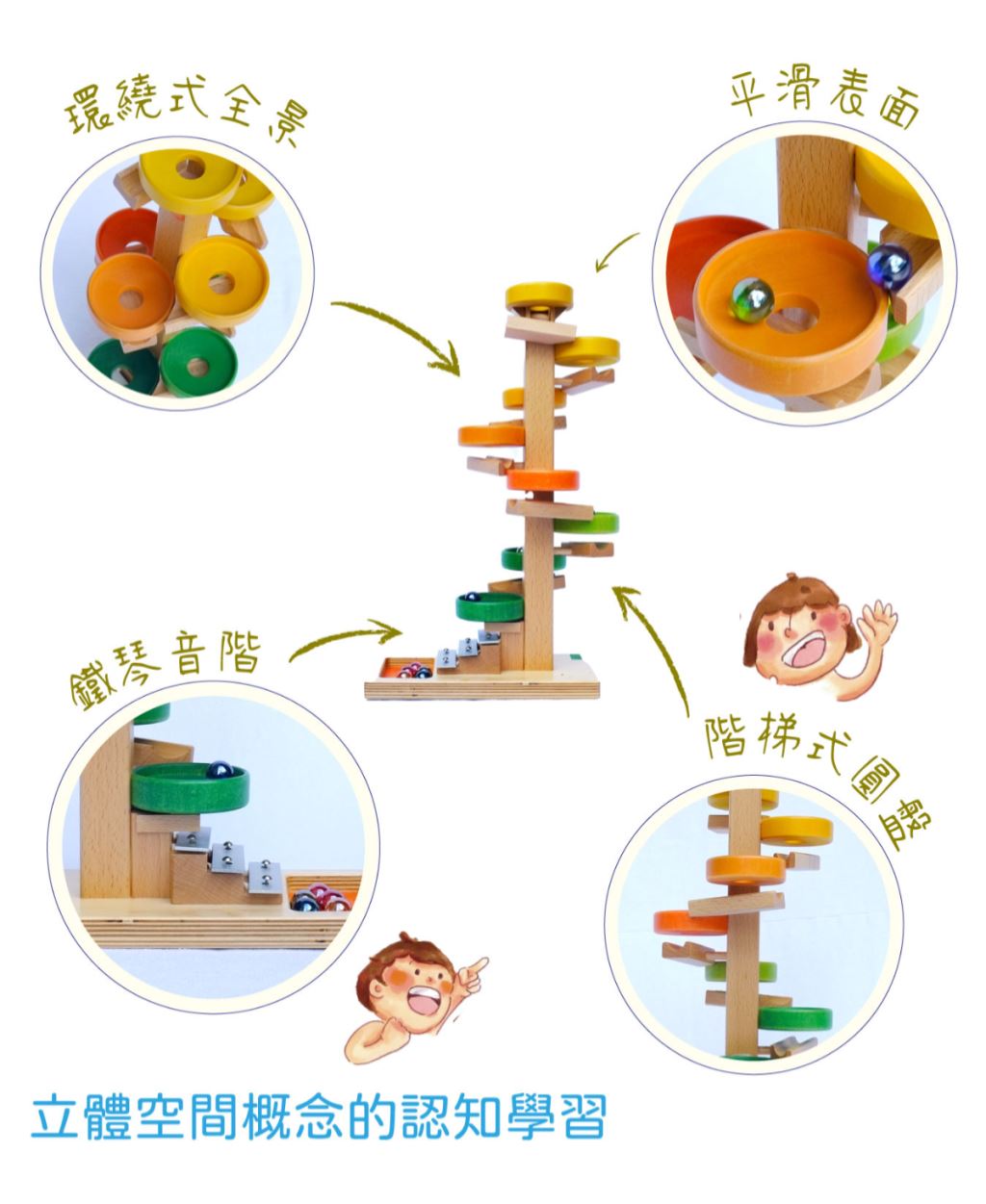 提升專注力的彈珠塔細節。